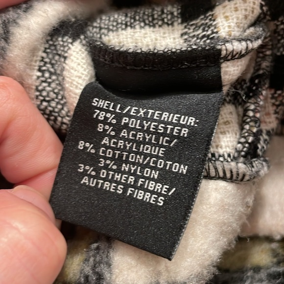 NWOT Bagatelle Plaid Striped Multicolor Cream Button Down Cropped Oversized Coat - Picture 10 of 10